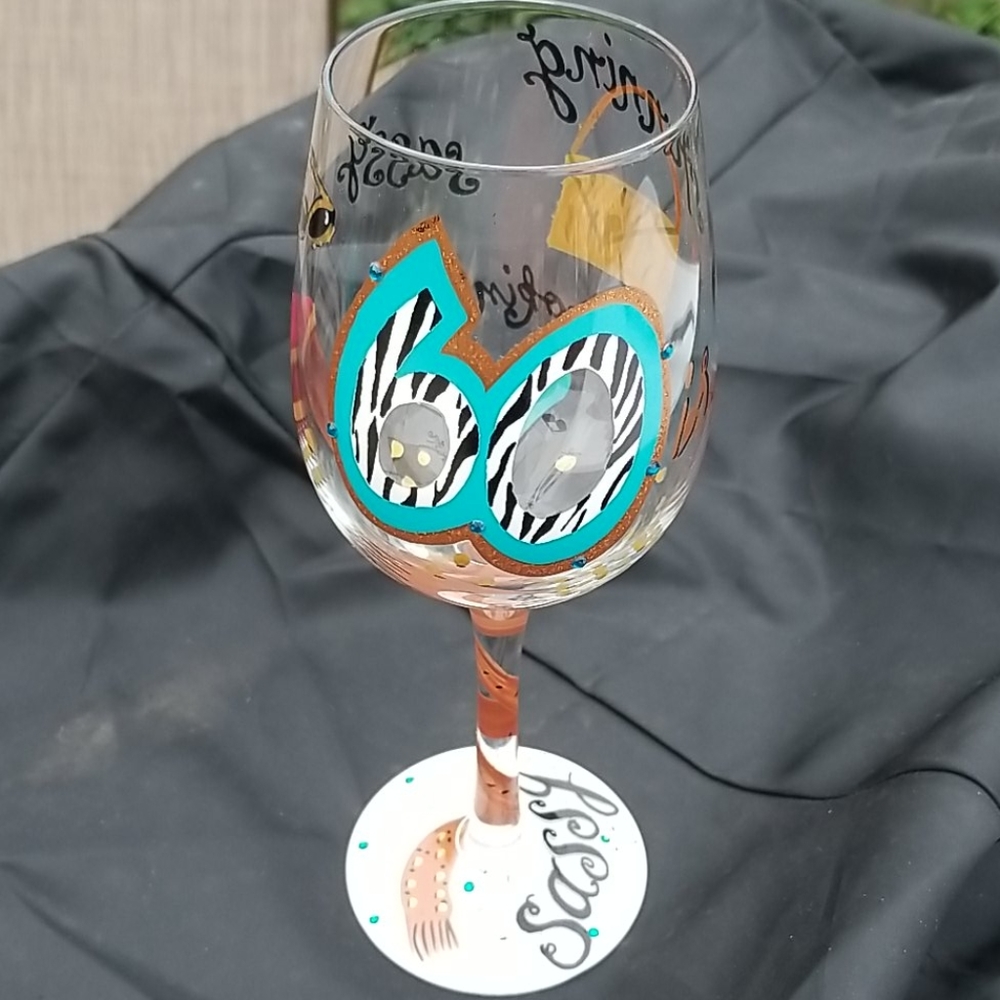 60th Birthday Wine glass